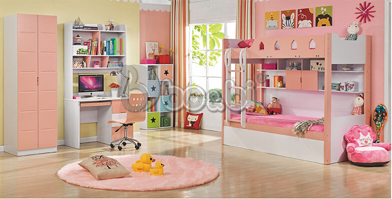 bộ phòng ngủ công chúa màu hồng phấn cao cấp BB BABYC99-1